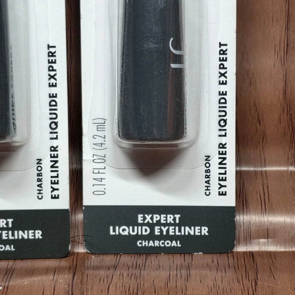 2x ELF Expert Liquid Eyeliner Charcoal 21706 Smudge Resistant Gray 0.14oz New